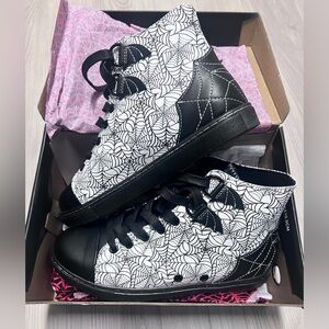 Strange Cvlt Spiderweb Chelsea High Top Sneakers